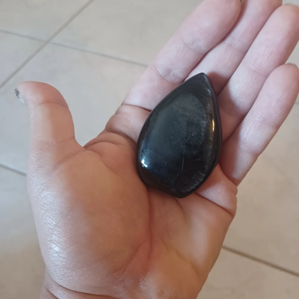 Natural Silver Flash Obsidian Stand-up Freeform Crystal - Picture 11 of 12